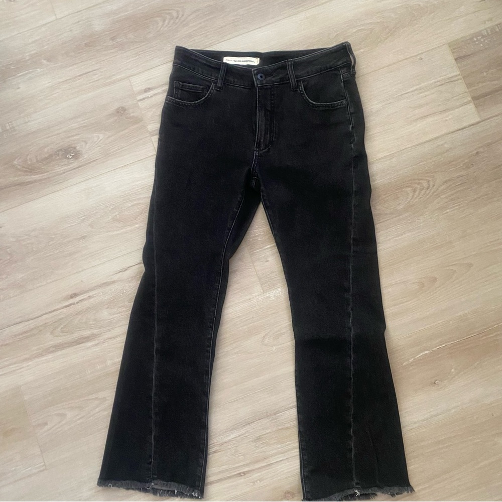 Anthropologie Pilcro Washed Black Crop Flare Denim Jeans
